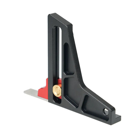 Height Gauge For Woodworking With Aluminum Alloy Body Lockable Digital Height Measuring Tool in black and red, side view