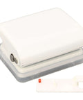 3 Hole Puncher Handheld For Loose Leaf Paper A7 A4 5 Sheets 70g Capacity with locating columns and scales, white metal tool