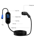 Adjustable Current Delay Level 2 Portable EV Charger 16A 32A High Speed EVSE Charging Station with plug and display screen