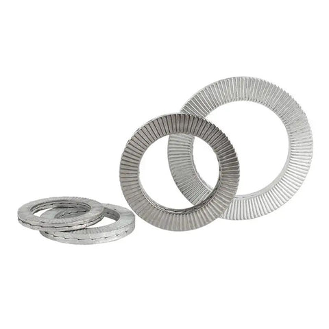 Rock Solid Wedge Lock Washers M20 Size 304 Stainless Steel Self Securing Anti Loosening Hardware Heavy Duty kit displayed.