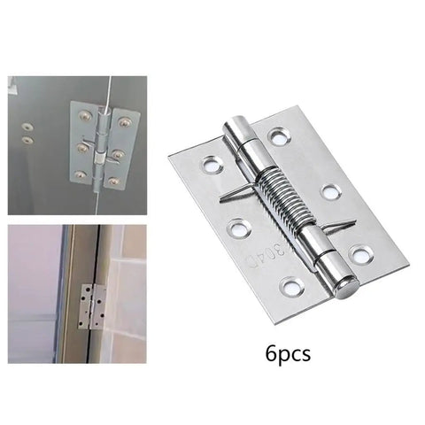 6 Pack 3 Inch Spring Loaded Door Hinges Self Closing Stainless Steel Hardware For Garage And Home Doors Built To Last