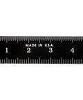Kickass Flexible Metric Metal Ruler With Matte Black Chrome Coating and Heavy Duty Tempered Stainless Steel Frame displayed showing metric readings.
