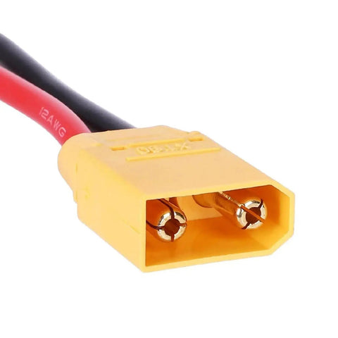 XT90 Electric Scooter Charging Cable With Battery And Motherboard Adapter, Durable Replacement Parts For Your Ride, High Temp Silicone Wire For Stable And Reliable Charging On The Go, showing yellow XT90 connector and wires