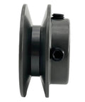 Side view of 2.2 Inch Cast Iron Motor Pulley 3/4 Inch Bore 1 Groove For A, 3L And 4L V Belts, 2.2 Inch Outer Diameter