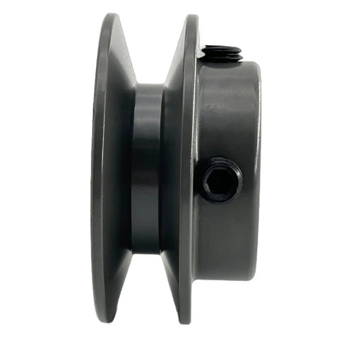Side view of 2.2 Inch Cast Iron Motor Pulley 3/4 Inch Bore 1 Groove For A, 3L And 4L V Belts, 2.2 Inch Outer Diameter