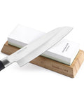 Toishi Sharpening Whetstone With 1000 And 3000 Grit For Knife Edge Maintenance Ideal For Home Cooks And Pro Grade Chefs Features Bamboo Stand