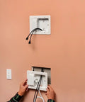 Installation of Low Profile TV Bridge Kit For Shallow Walls 8x5 Box Fits 1/2 Inch Or 5/8 Inch Drywall White 1 Pack