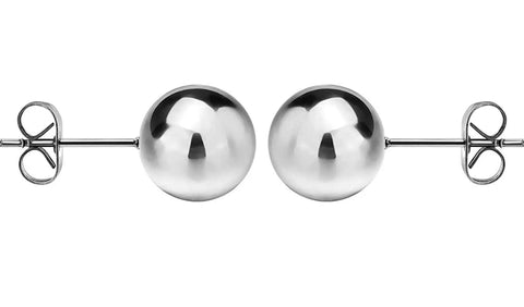 925 Sterling Silver 18K Gold Plated Ball Stud Earrings Unisex For Women And Men White 14mm Diameter With Easy Friction Back Post Jewelry Hypoallergenic Comfort Fit Earrings Perfect For Everyday Wear Gift Ready, pair of 14mm silver ball studs with friction backs