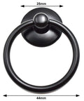 Black Ring Drawer Pull Handles 2 Pack Single Hole Metal Drop Ring Knobs for Cabinets Dresser and Doors with Mounting Screws