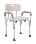 Tool Free Assembly Spa Bathtub Shower Lift Chair with adjustable height and removable arms on white background