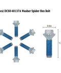 Six DC60-40137A washer spider hex bolts for Upgraded DC97 15491A Washing Machine Flange Shaft Assembly