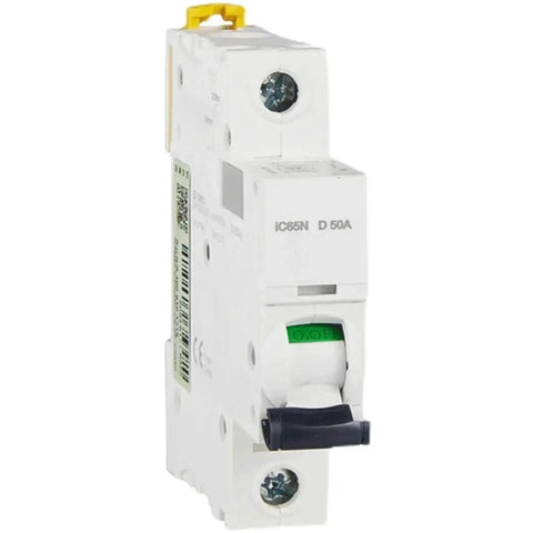 Heavy Duty Miniature Circuit Breaker For Residential And Commercial Wiring Featuring Rock Solid Overload Protection And Short Circuit Safety Air Switch AC Electrical Panel, white with green switch.