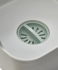 Close-up of Wash And Drain Kitchen Dish Tub With Handles And Twist Drain Plug 9 Liter Basin, showing built-in strainer and plug