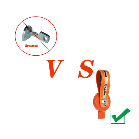 C Clink surge brake lockout key with magnetic lockout; orange strap unit for UFP type Dexter surge brakes on boat trailer