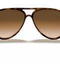 Front view of RB4125 Cats 5000 Aviator Sunglasses Unisex Medium Fit 131mm Hinge To Hinge Light Havana Frames With Clear Gradient Brown Lenses