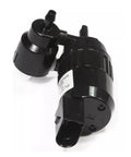 Premium Direct Fit Front Windshield Washer Pump For Gmc 2021 2022 Pickup Trucks 84801575 1Wp0052 side view showing black plastic construction and connectors.