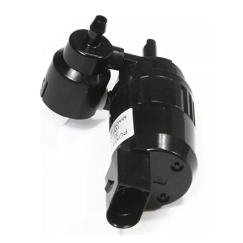 Premium Direct Fit Front Windshield Washer Pump For Gmc 2021 2022 Pickup Trucks 84801575 1Wp0052 side view showing black plastic construction and connectors.