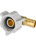 Ten Pack PEX One Half Inch To One Half Inch Female NPT Swivel Brass Crimp Elbow Fittings Lead Free ASTM F1807 NSF Certified