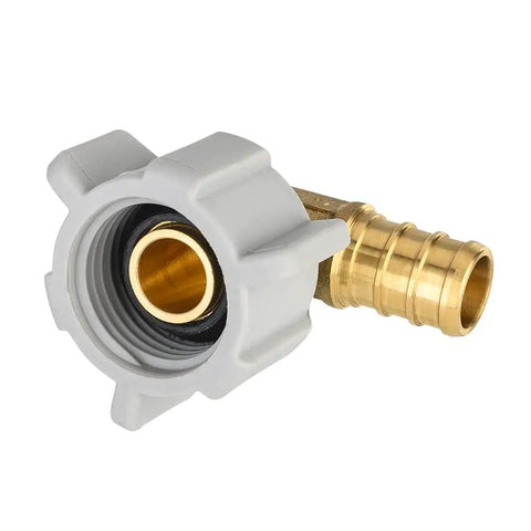Ten Pack PEX One Half Inch To One Half Inch Female NPT Swivel Brass Crimp Elbow Fittings Lead Free ASTM F1807 NSF Certified