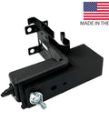 Garage Door Sensor Sun Shield 2-Pack Made In USA Blocks Sunlight Interference Easy Install Fits LiftMaster 801CB-P And Chamberlain 41A5034 Sensors That Prevents Sun Glare And False Readings shown with mounting bracket and USA flag label.