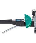Pro Grade Copper Pipe Bender with green die for 1/4 to 7/8 inch tubes, showing forward and reverse bending mechanism.