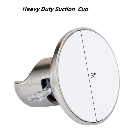No Drill Suction Cup Shower Head Holder With Adhesive Discs Heavy Duty Wall Mount Bracket with 3-inch Diameter