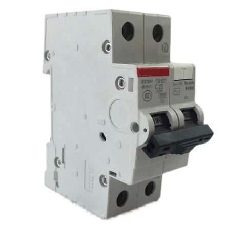 Top-Shelf Leakage Protection Circuit Breaker GSH201 Series side view showing 25A rating and thermal overload protection features.