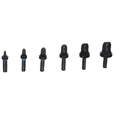 Six Piece Drill Bit Flaring Set For HVAC Tubing Diameters 1/4, 3/8, 1/2, 5/8, 3/4, 7/8 Inch, Fits Most Standard Drills