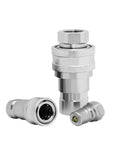 3/4 Inch NPT ISO 5675 Hydraulic Quick Connect Coupler Pioneer Style Agricultural Tractor Couplings shown in close-up