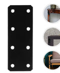 12 Piece Thickened Flat Iron Brackets Black Heavy Duty Corner Braces for wood frame repair and furniture assembly close-up
