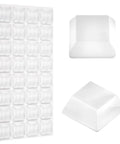Thirty Two Piece Clear Rubber Bumpers Super Sticky Self Adhesive Pad large square design in 32 pack, designed to prevent sliding.