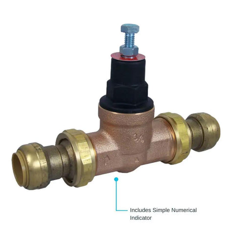 1 Inch Double Union Pressure Regulating Valve Push To Connect Brass Plumbing Fittings Works With PEX Copper CPVC PE-RT HDPE Piping