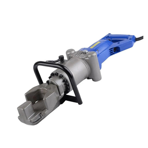Heavy Duty Hydraulic Rebar Cutter Tool Electric Steel Bar Bender For Small Portable Threading Pipes Rb16 Model showing blue design and cutting head.