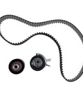 Top Quality Timing Belt Pulley Set Kit For Land Rover Freelander 2 Evoque Discovery Sport Models From 2006 To 2018 Replace LR032526 KTB715 Smooth Drive Ready Install, black rubber belt and pulleys