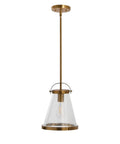 Vintage Inspired Metal And Seedy Glass Ceiling Light In Brushed Gold With A Yoke Mount Trim Ring And Seedy Bubble Diffuser