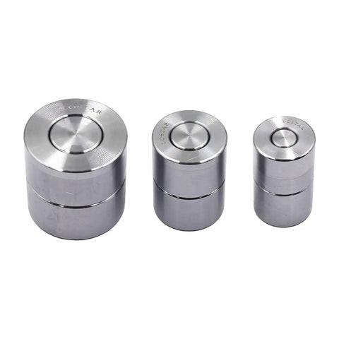 Three Piece Dimple Die Set For Metal Fabrication Tools With One Half Inch, Three Quarter Inch And One Inch Dies, CNC Machined 8620 Steel