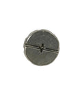 Top view of a satin nickel screw head for Heavy Duty Concealed Metal Hinge Pin Door Stop For Residential Doors Ultra Low Profile Bumperless Protection Adjustable And Removable Fits 3.5in And 4in Hinges