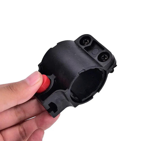 Hand holding a black plastic Two Pack Bike Lock Mounting Bracket Holder Frame Mount Replacement Storage Clamp