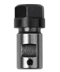 Heavy Duty ER Collet Chuck Motor Shaft Extension Rod With Balanced Steel Construction For Stable Deep Hole CNC Milling And Precise Tool Holder Fitment On Versatile Workpieces Using E Series Collets, detailed view of the shaft end.