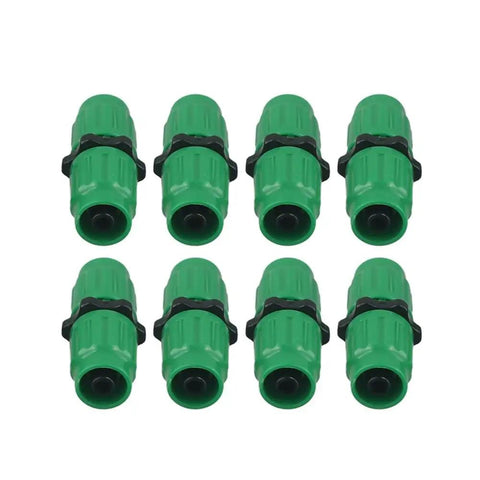 Top Notch Expandable Garden Hose Repair Kit With Multi Function Fittings For 5/8 And 3/4 Inch Hoses Quick Fix Connector Set in Green That Gets The Job Done Right green plastic hose connectors, 8-piece repair kit