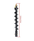 6 Inch Diameter Auger Bit With 48 Inch Length And 2 Inch Hex Collar Skid Steer Mounted Post Hole Digger Attachment shown vertically