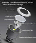 MXJCKSOQ 3CCT 3.5 Inch LED Recessed Lighting Anti-Glare Downlight disassembled view showing aluminum housing and glass lampshade.