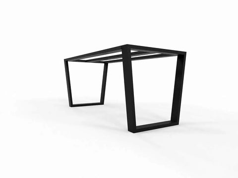 Beefy Heavy Duty Metal Table Frame For Granite Quartz Glass Tops, 660 Lb Capacity, 28 Inch Height, Industrial Style Base, Side View
