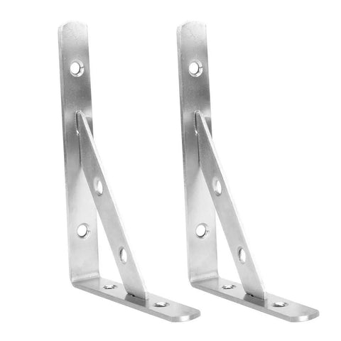 Sturdy Stainless Steel Triangular Shelf Bracket Right Angle Wall Mount For Kitchen Bathroom Garage Storage Heavy Duty Beefy Shelf Support 15 X 10.5 X 1.9 cm Durable Table Bracket
