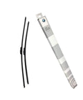 BMW Front Wiper Blade Set For G20 3 Series All Weather Wipers Easy Install Replacement Kit packaging and blades shown