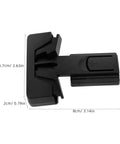 4 Pack Kid Proof Refrigerator Locks With Adhesive No Tool Install ABS Material Modern Black Finish shown with dimensions