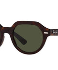 Gina Square Sunnies In Havana Frame With Green Lenses 53 Millimeter Size With Full UV Protection Durable Frame For Everyday Wear