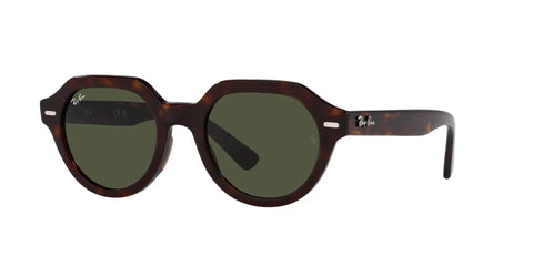 Gina Square Sunnies In Havana Frame With Green Lenses 53 Millimeter Size With Full UV Protection Durable Frame For Everyday Wear