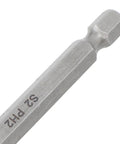 Get These Awesome Impact Driver Bit Sets Made From S2 Alloy Steel! This 5 Piece Magnetic Screwdriver Bits Kit Is Totally Built For Tough Jobs And Fits Your Power Drills Perfectly. Whether You Are A Pro Or Doing Diy Stuff At Home, You Will Love The Heavy PH2 S2 steel impact driver bit, close-up angled view