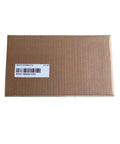 Front view of brown cardboard box with white barcode label, CHUNYE servo motor packaging